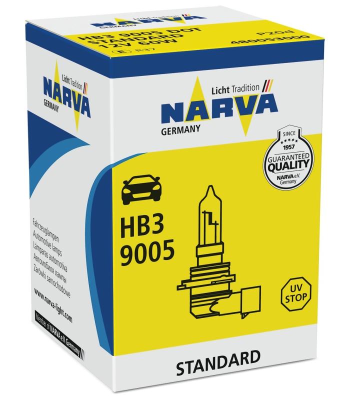 Лампа галоген. HB3/9005 60 Р20d NARVA