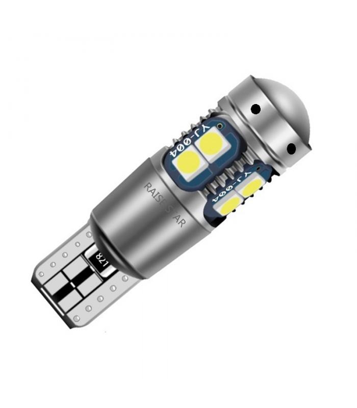 Лампа с/диод W5W ( с обманкой ) металл 10 диодов (желтая)