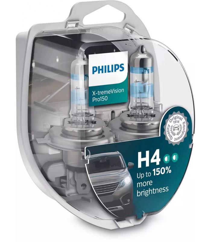 Лампа галоген. H4 60/55 P43t-38+150% X-TREME VISION (2шт.) PHILIPS