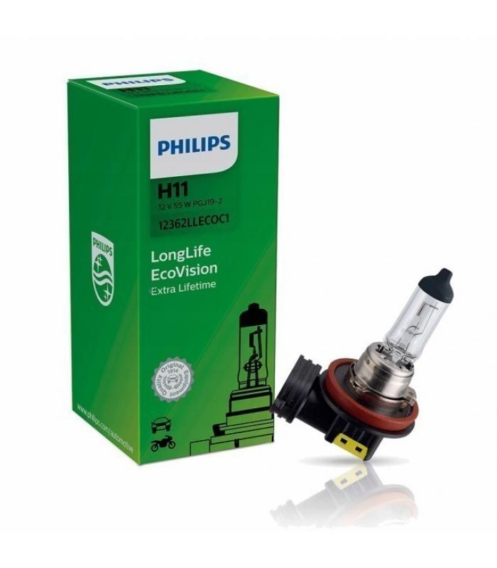 Лампа галоген. H11 55 P14.5s LongLife EcoVision PHILIPS