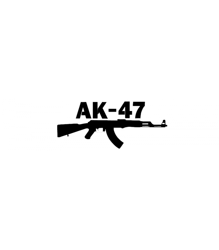 Наклейка на ветровое стекло "АК-47" (белая) 250 х1200мм