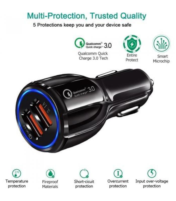 Зарядное устройство 2- USB 3,1+ QC3.0