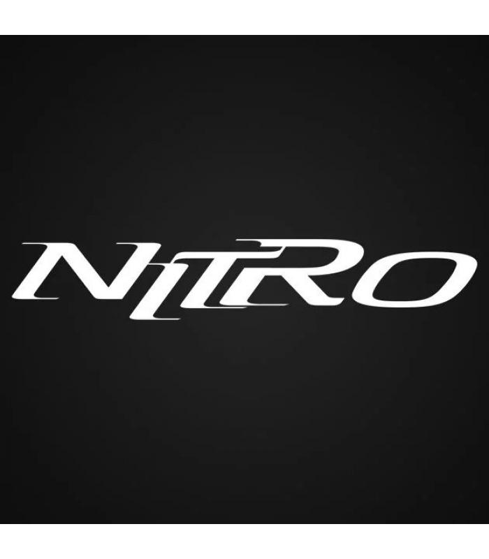 Наклейка винил тюнинг "NITRO" белая 115х30мм