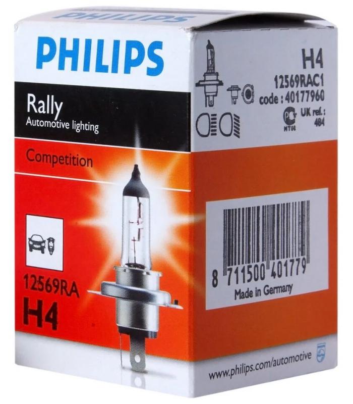 Лампа галоген. H4 100/90 P43t-38 RALLY PHILIPS