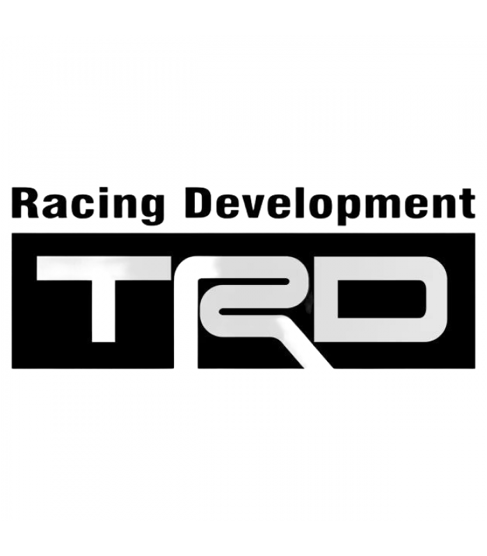 Наклейка винил тюнинг "TRD" белая 115х30мм
