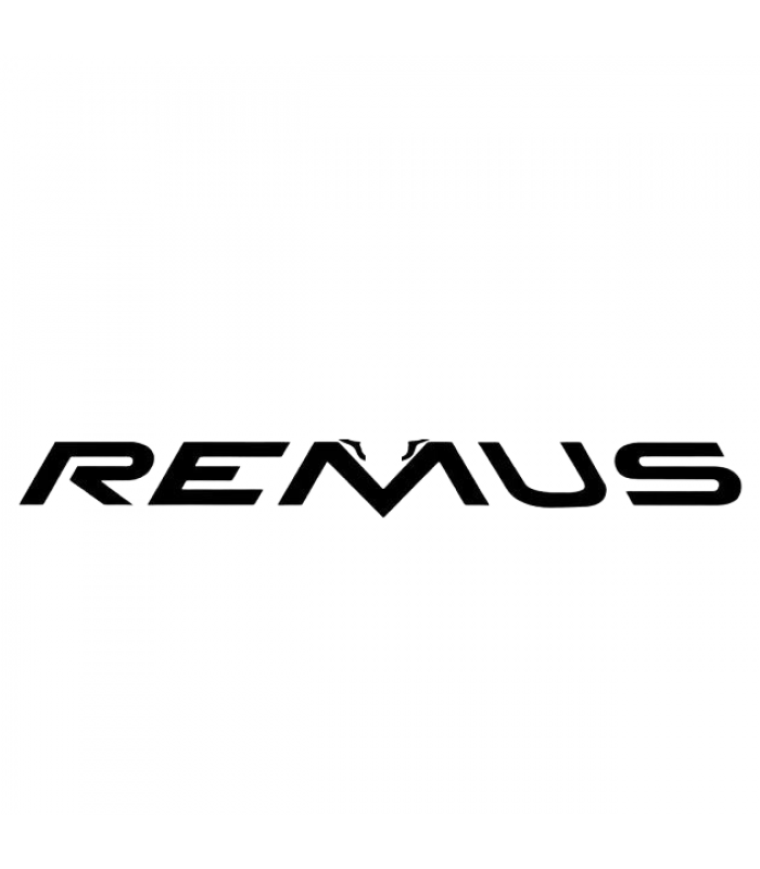 Наклейка винил тюнинг "REMUS" черная 115х30мм