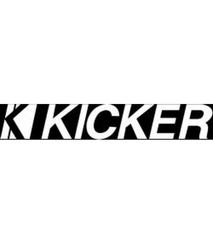 Наклейка винил тюнинг "KICKER" белая 115х30мм