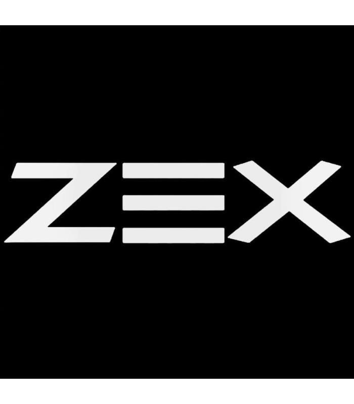 Наклейка винил тюнинг "ZEX" белая 115х30мм